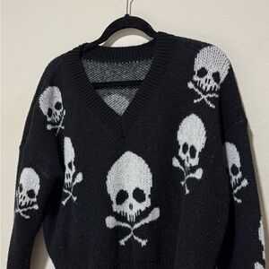Black Skull Pattern Sweater